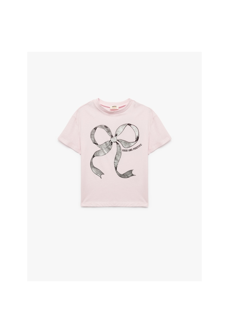 Tricou de bumbac cu imprimeu - Roz