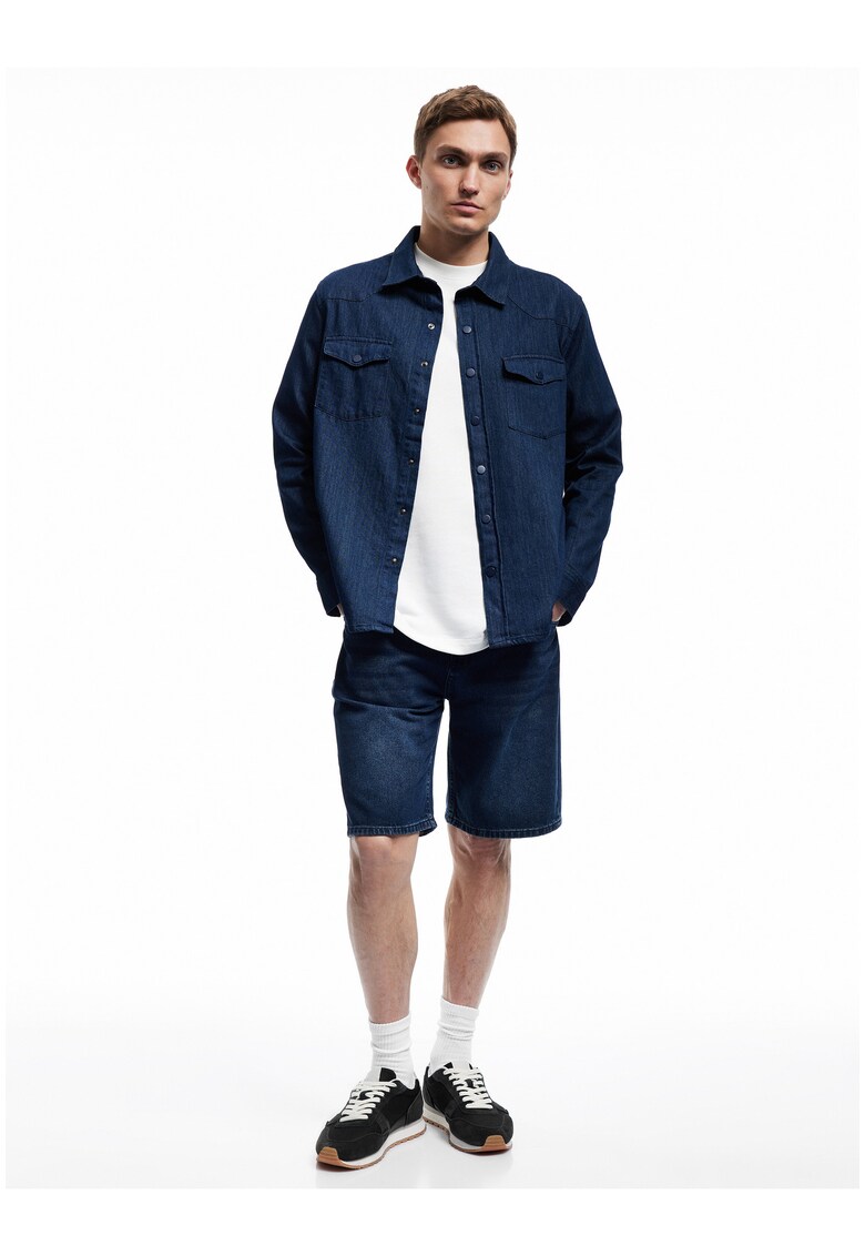 Camasa din denim cu capse