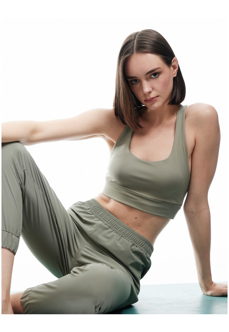 Pantaloni dama - Poliester/Elastan - Kaki