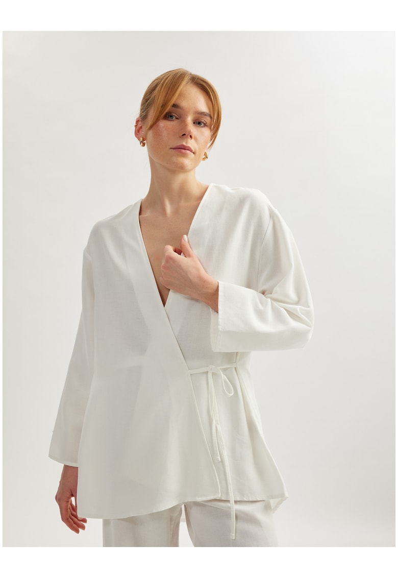 Bluza petrecuta din amestec de in