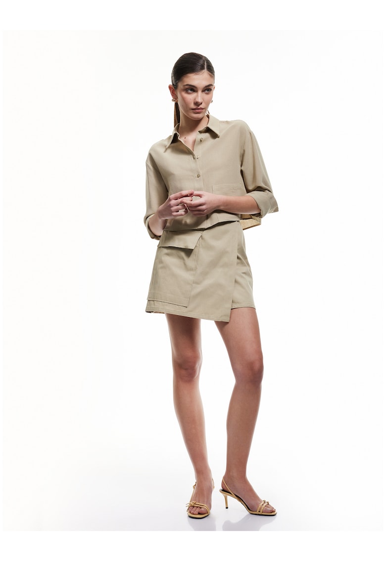 Camasa crop supradimensionata