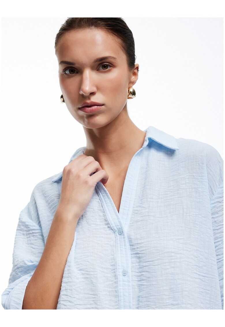 Camasa supradimensionata cu maneci scurte