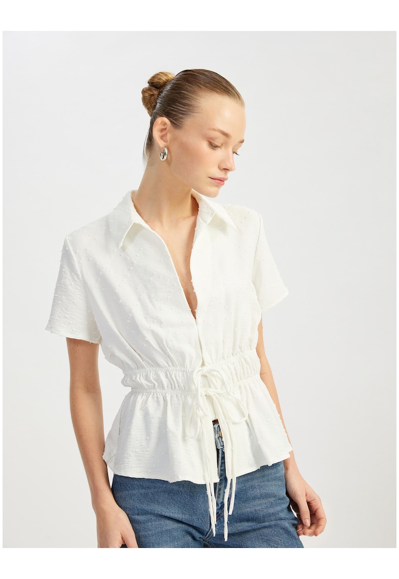 Bluza texturata cu decolteu in V