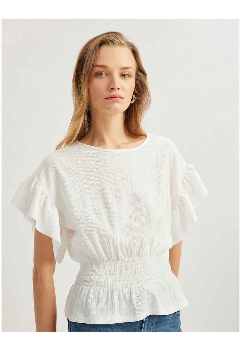 Bluza slim fit cu terminatie uc peplum