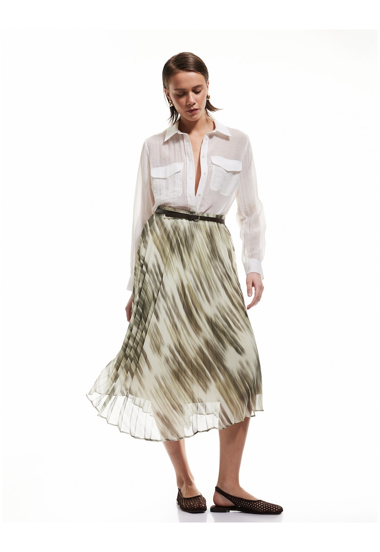 Fusta din sifon cu pliuri