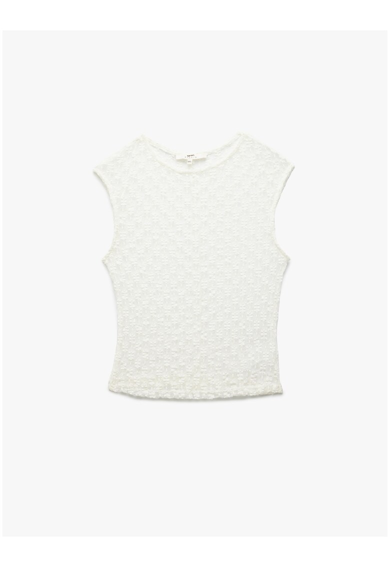 Bluza din dantela cu decolteu la baza gatului