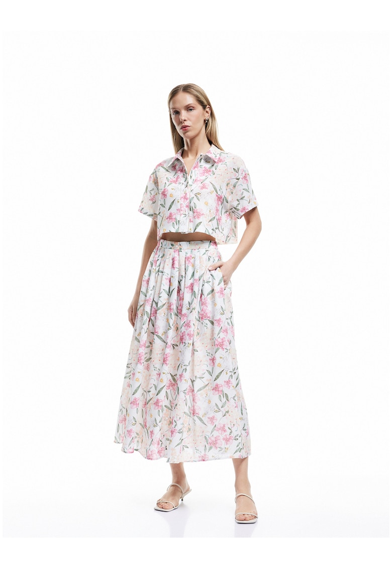 Camasa crop cu model floral