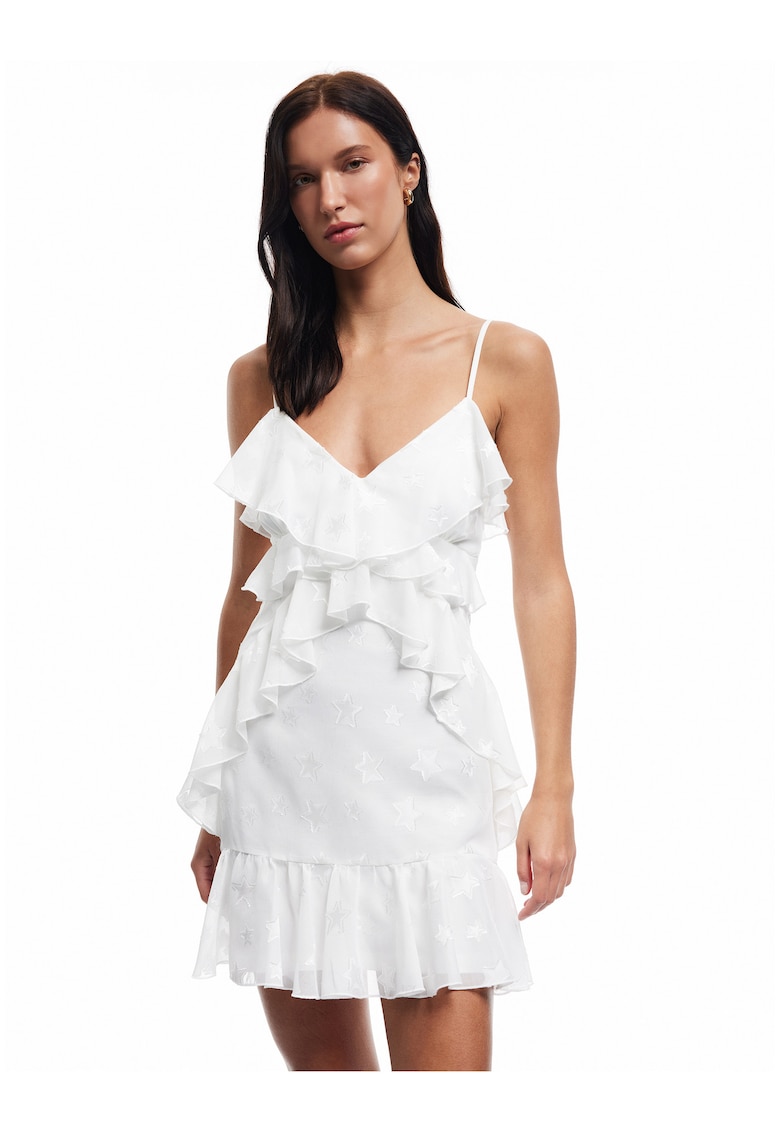 Rochie din sifon cu volane