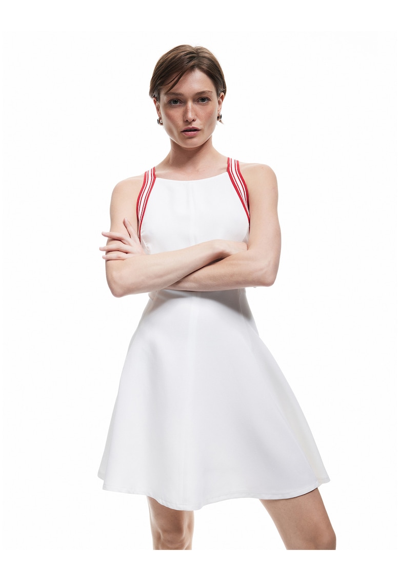 Rochie evazata fara maneci - Alb