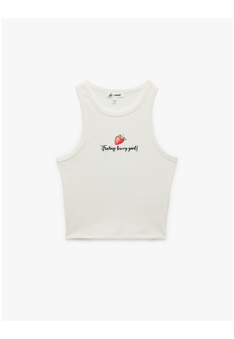 Top fara maneci cu imprimeu cu fructe