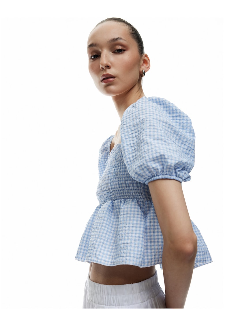 Bluza crop in carouri