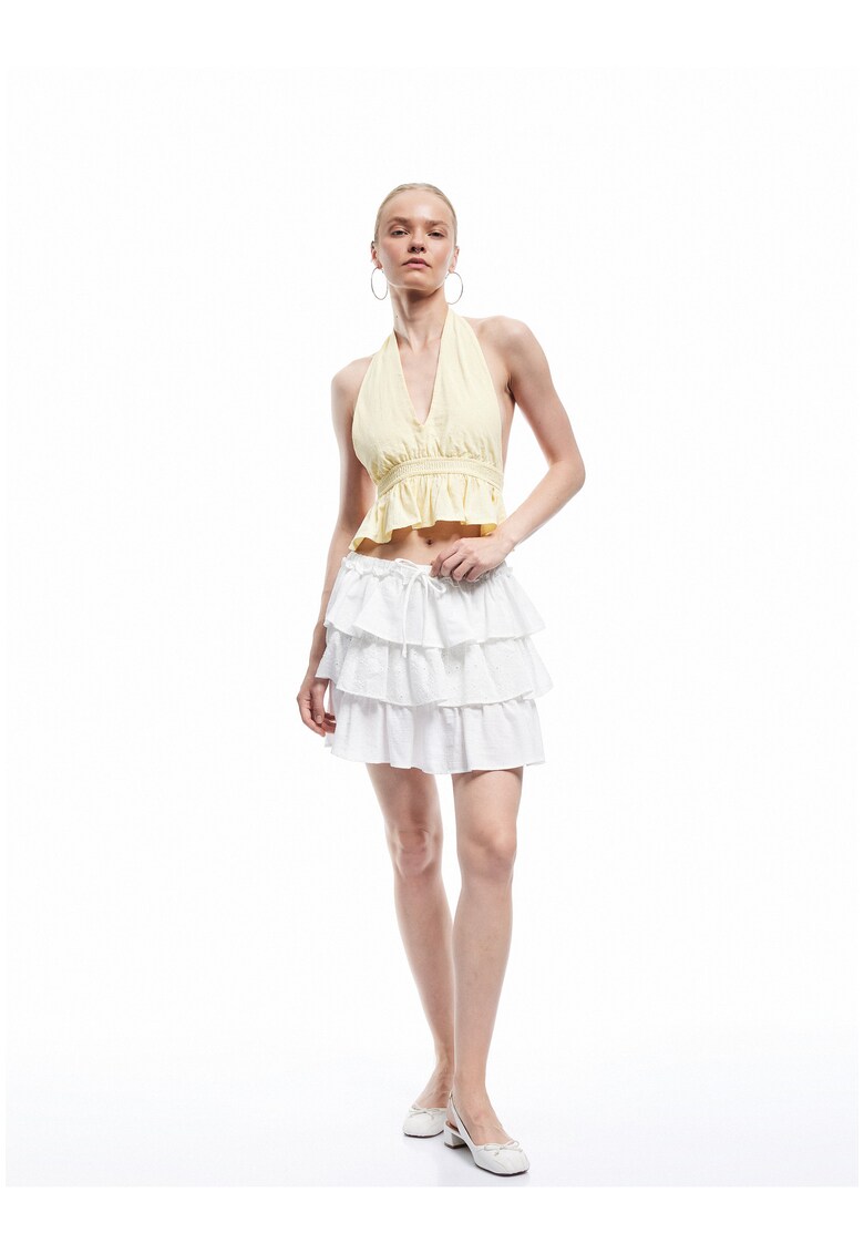 Fusta mini cu talie elastica