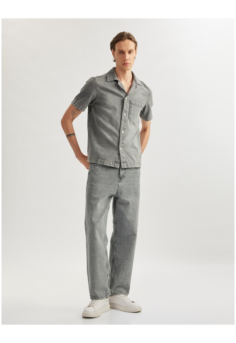 Camasa de denim cu maneci scurte