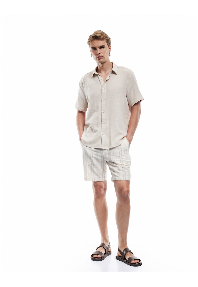 Camasa regular fit din amestec de bumbac