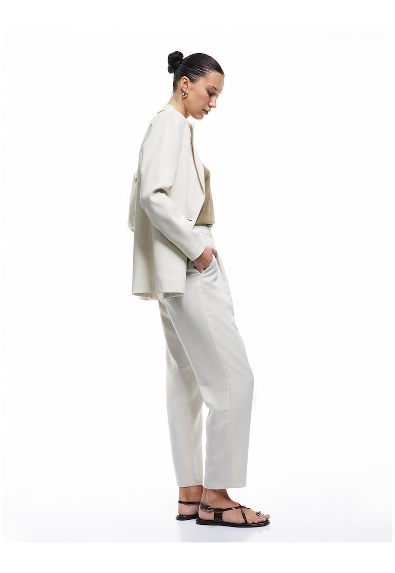 Pantaloni crop drepti din amestec de modal