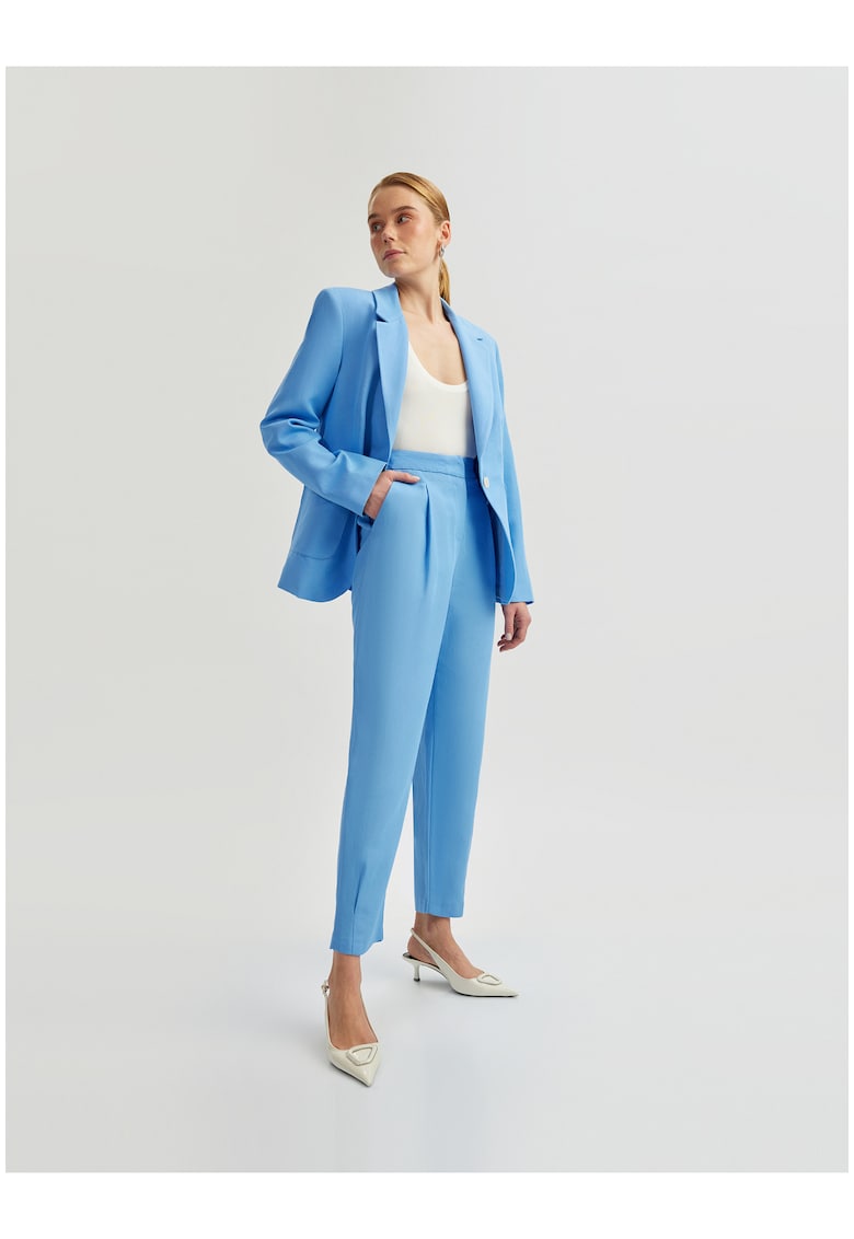 Pantaloni conici din amestec de in