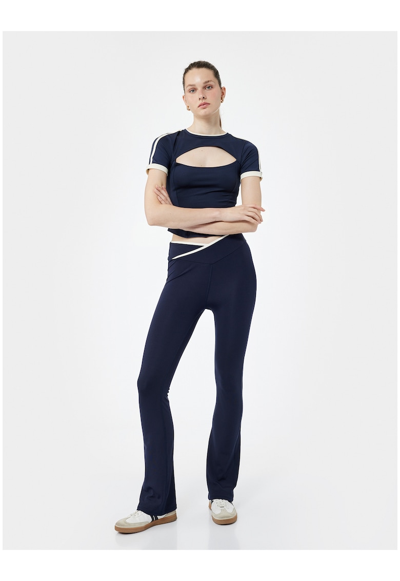 Colanti bootcut cu banda in talie