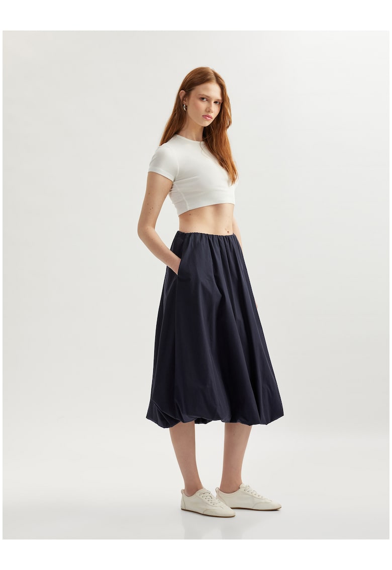 Fusta midi cu buzunare