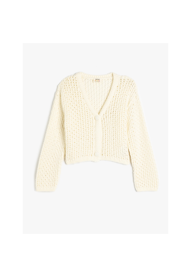 Cardigan cu nasturi si decolteu in V