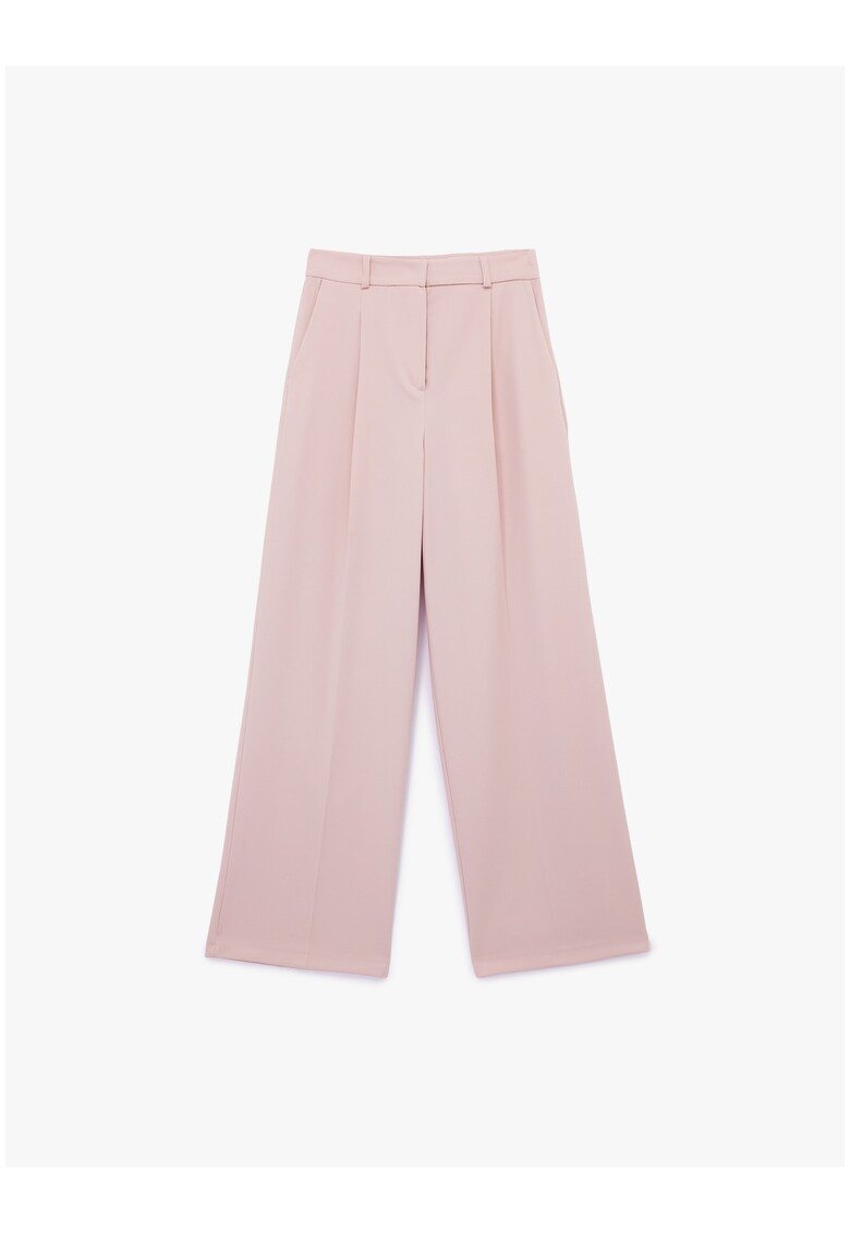 Pantaloni eleganti cu croiala ampla - Roz