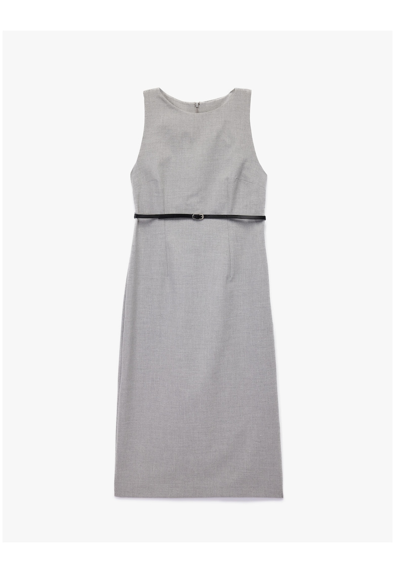 Rochie dreapta fara maneci - Gri antracit