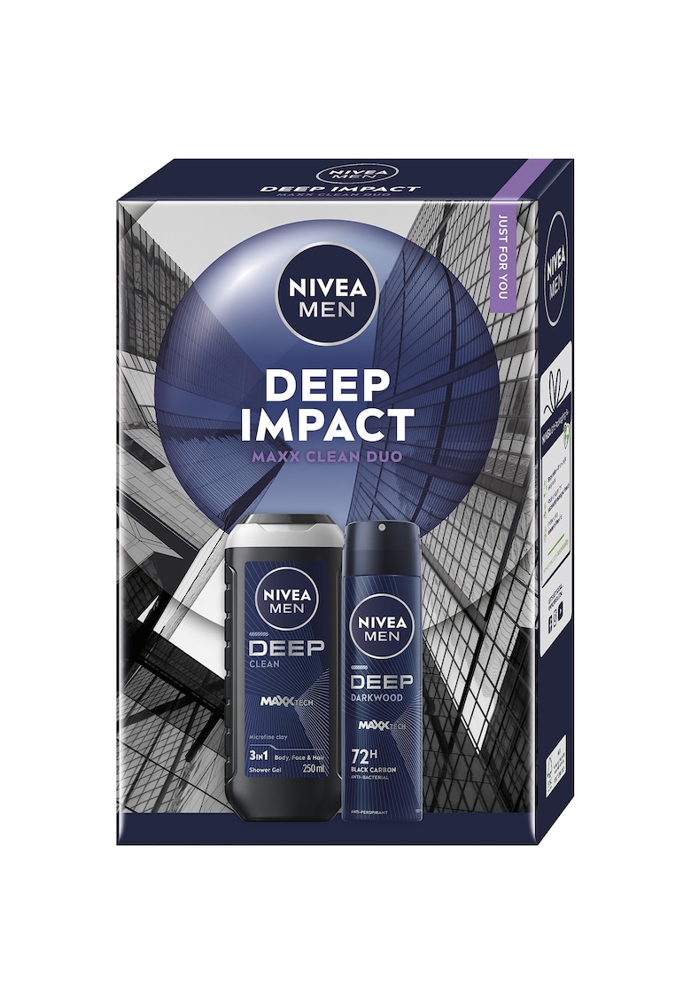 Set: Gel de dus Deep 250 ml + Deodorant spray NIVEA MEN Deep 150 ml