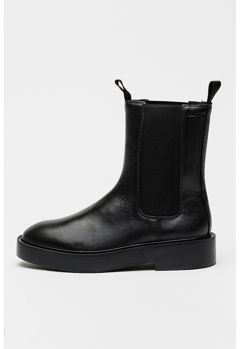 Ghete Chelsea de piele - Negru