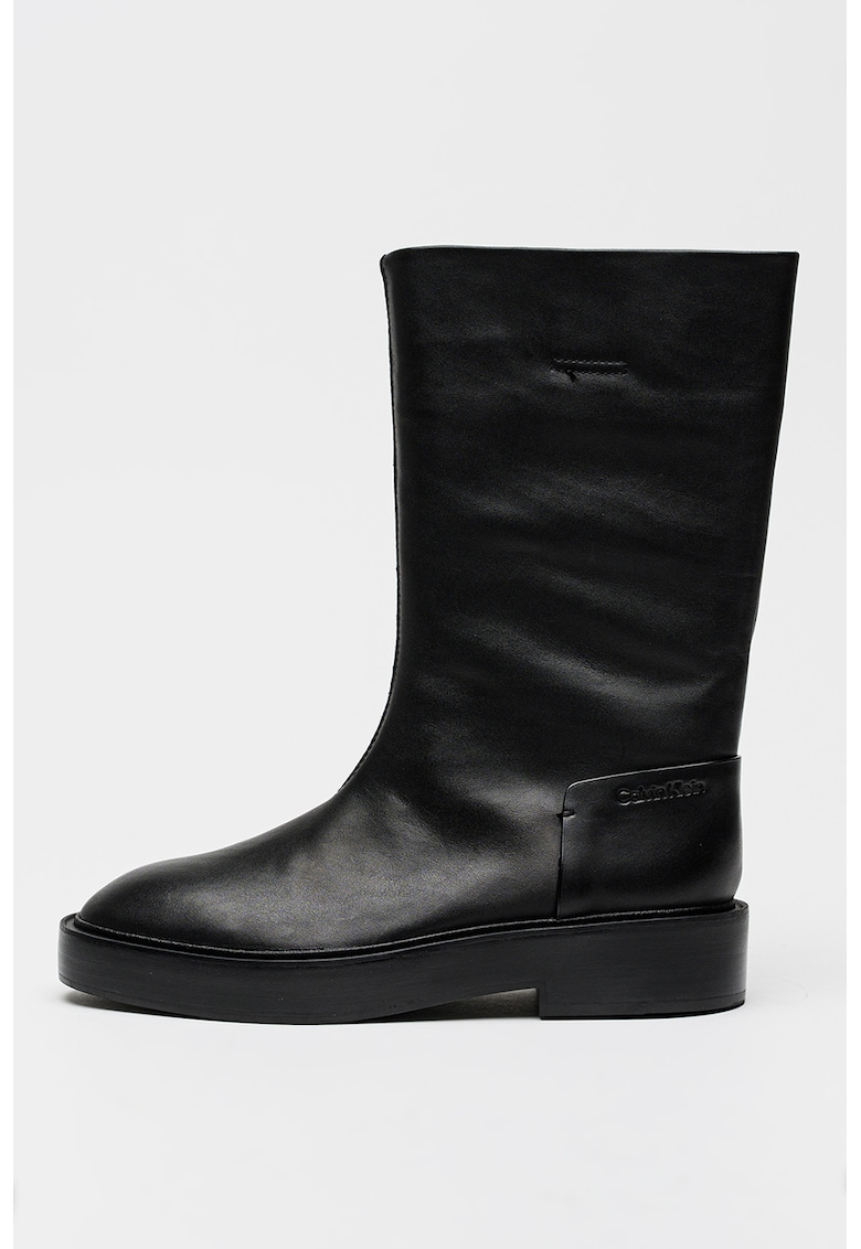 Cizme medii slip-on de piele