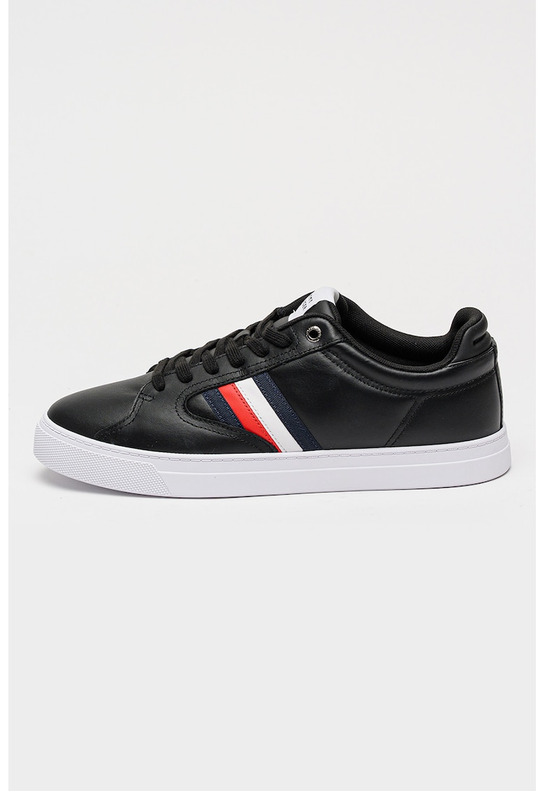 Pantofi sport low-cut de piele - Negru