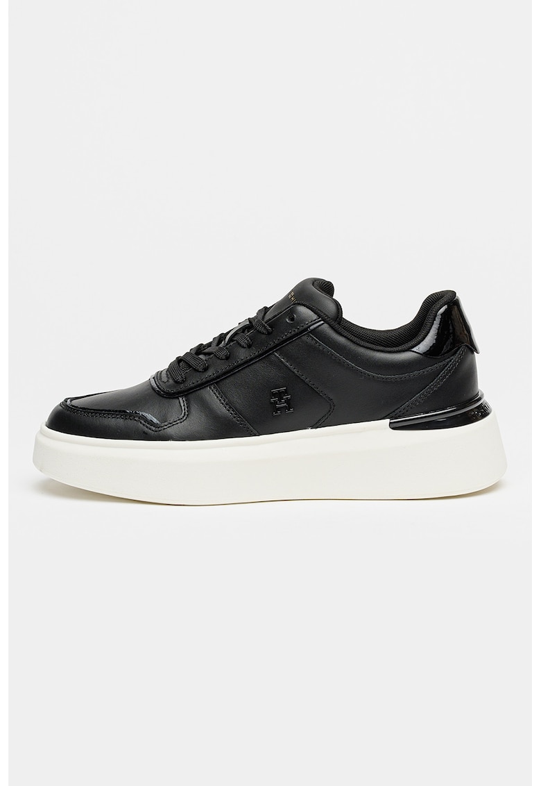 Pantofi sport low-cut de piele - Negru