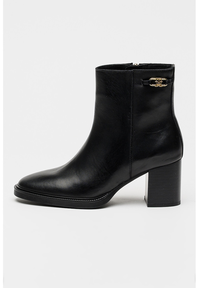 Botine din piele cu toc