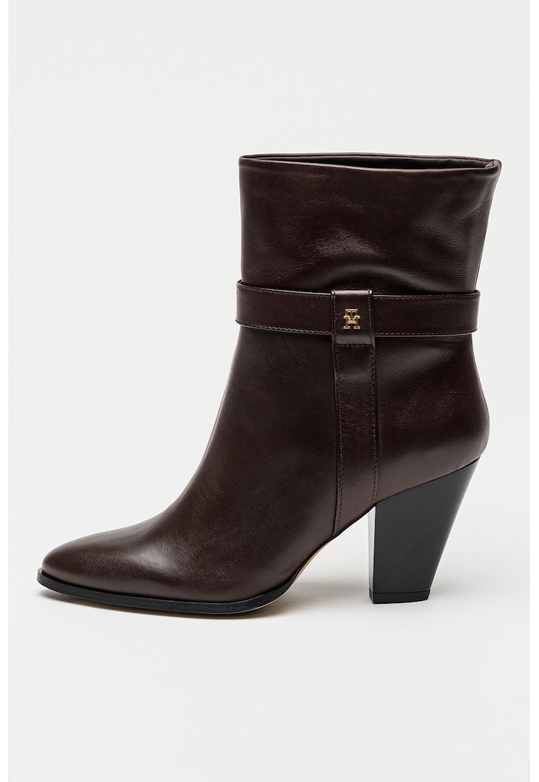 Botine de piele cu toc cubanez