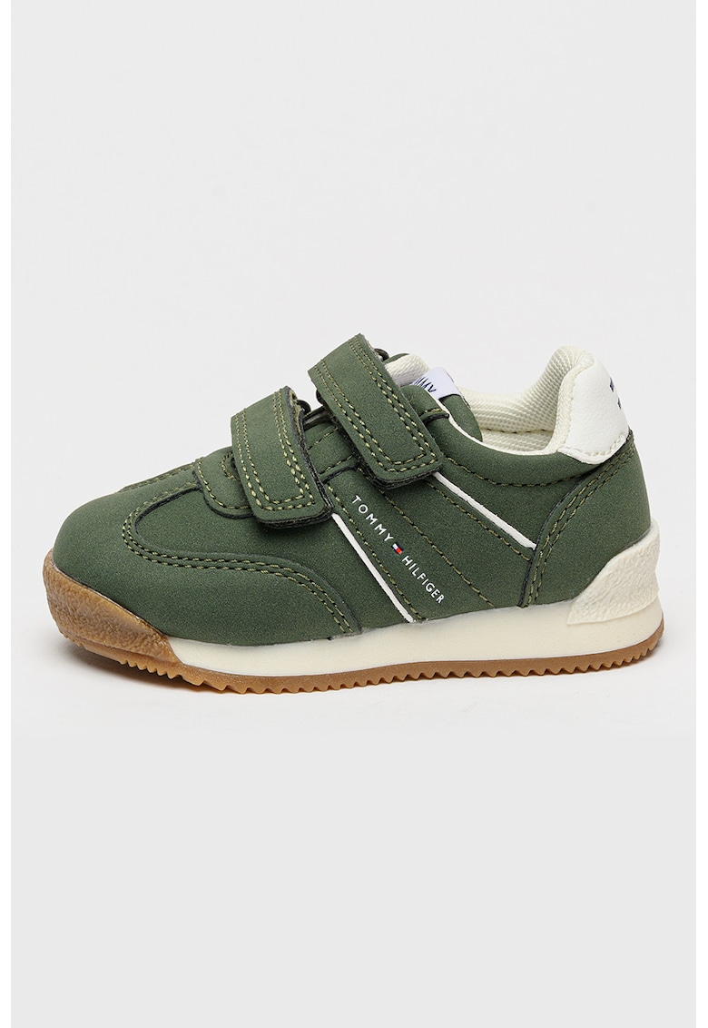 Pantofi sport low-cut cu velcro - Verde/Alb murdar