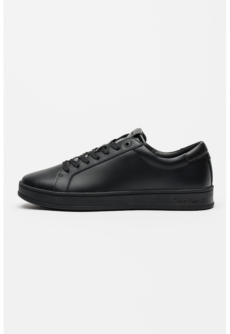 Pantofi sport low-cut din piele - Negru