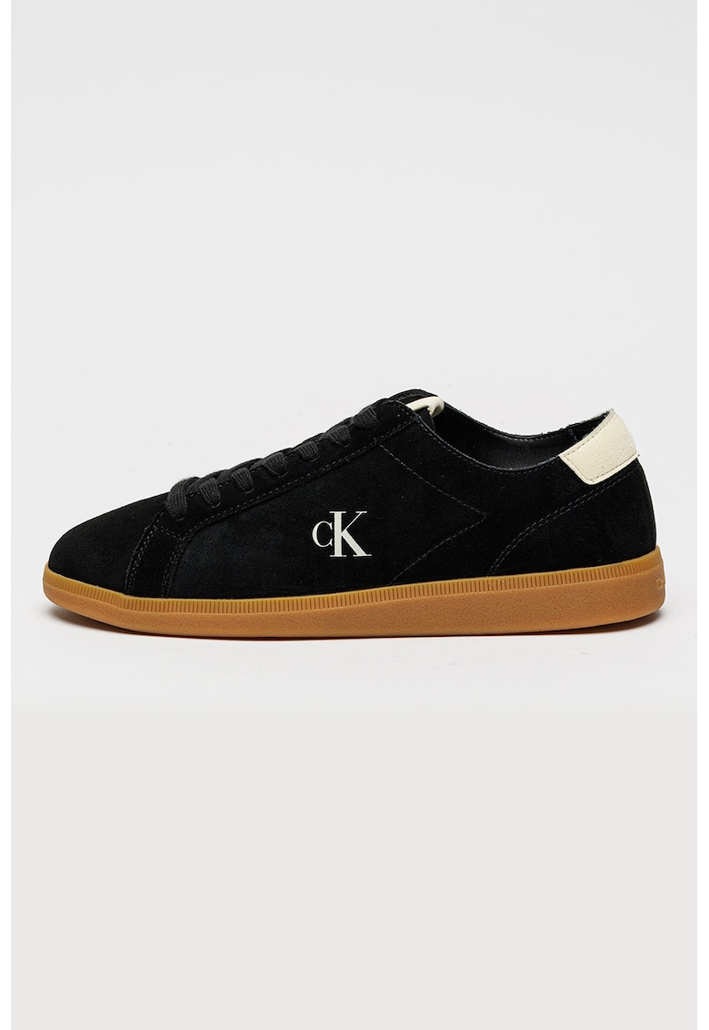 Pantofi sport low-cut de piele - Negru