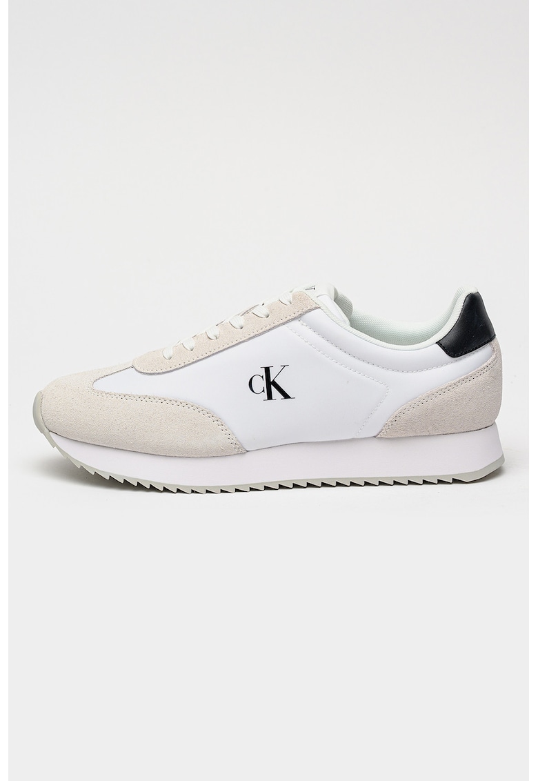 Pantofi sport low-cut Retro Runner cu garnituri de piele intoarsa