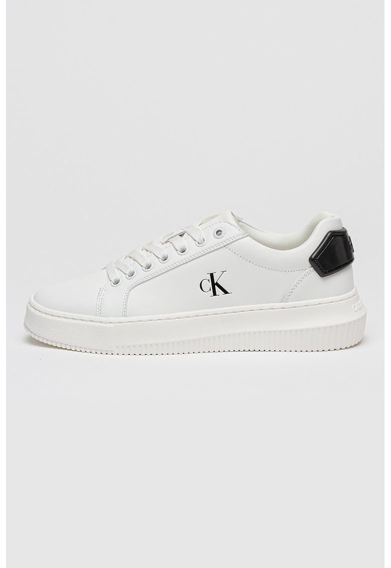 Pantofi sport low-cut de piele si piele ecologica