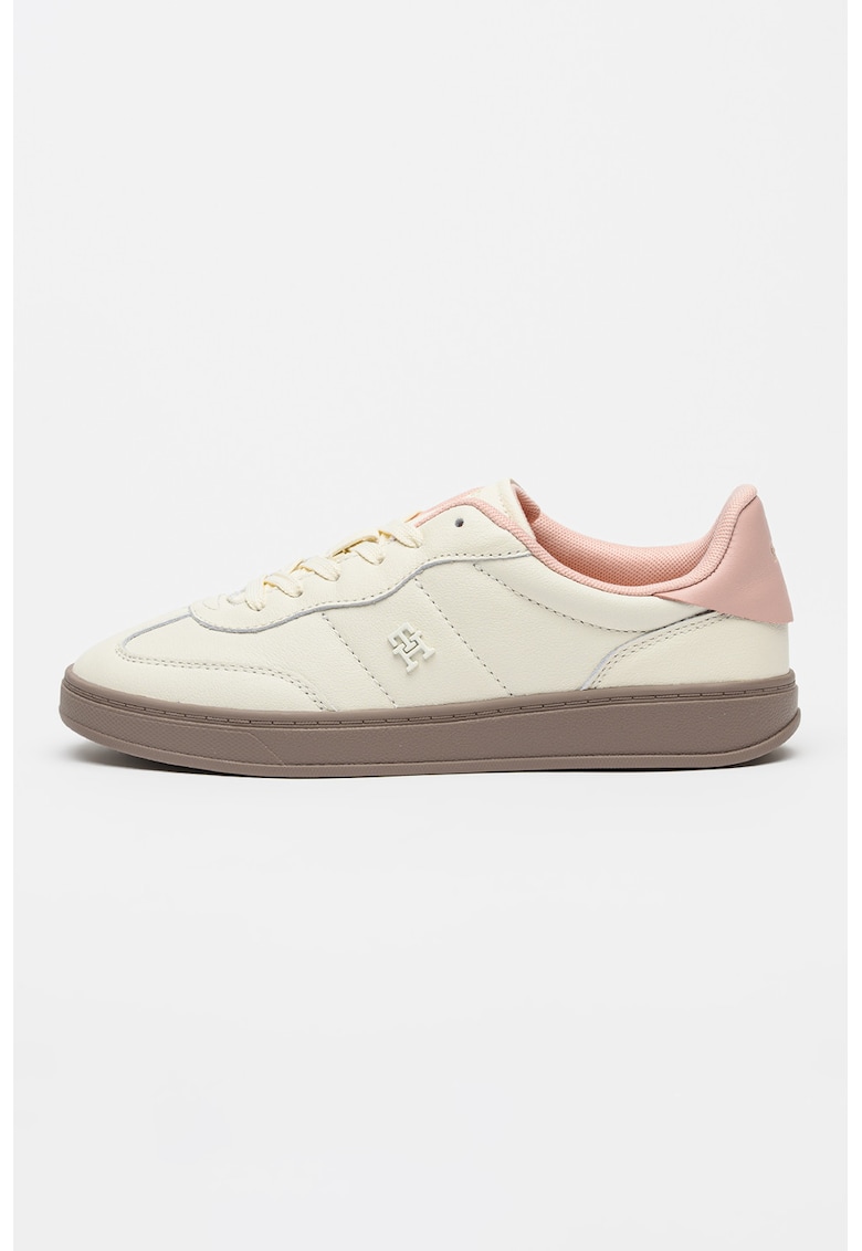 Pantofi sport low-cut din piele - Alb/Roz deschis