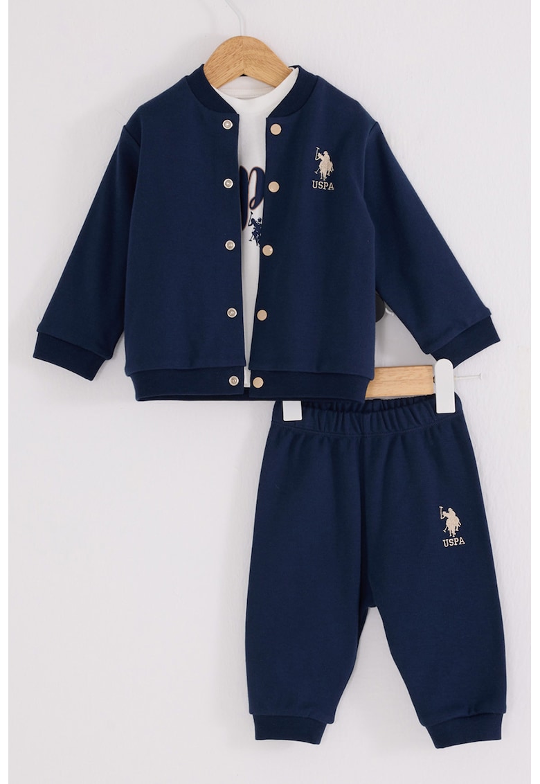 Set de imbracaminte de bumbac cu logo brodat - 3 piese