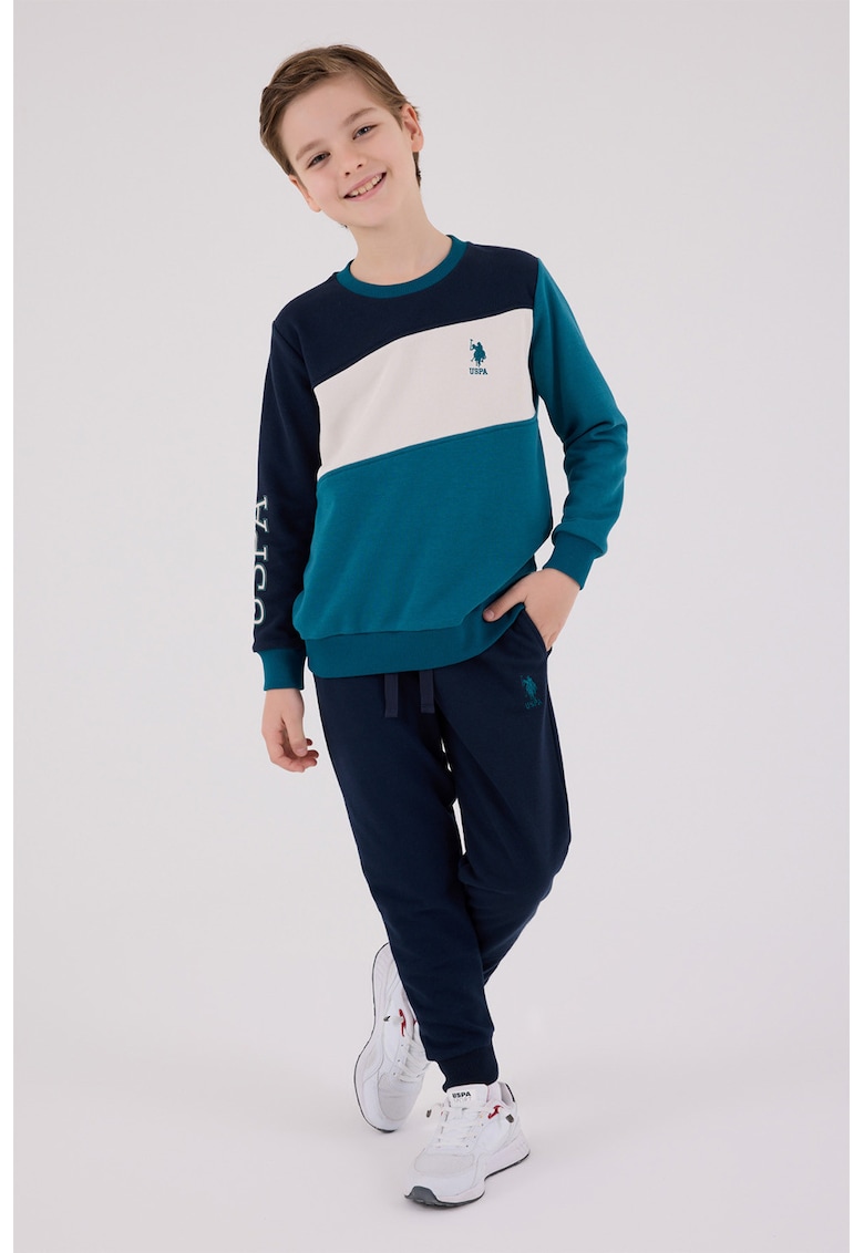 Trening din amestec de bumbac cu logo brodat