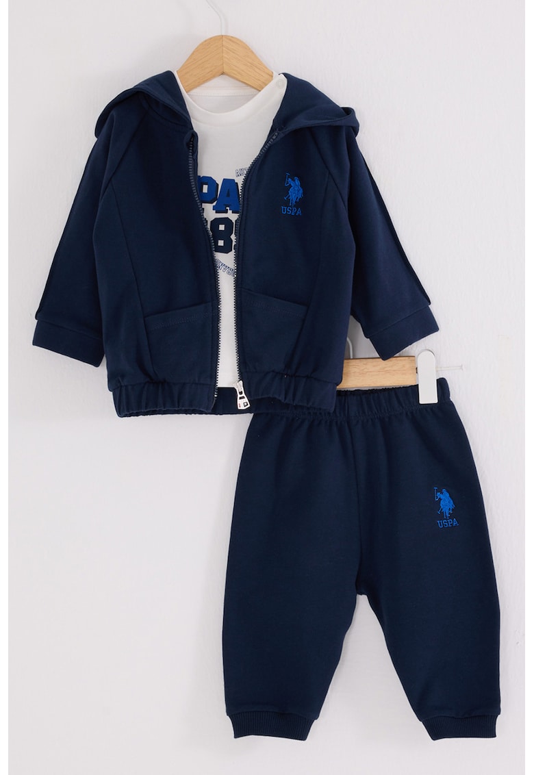 Set de bluza cu imprimeu - pantaloni sport si hanorac - 3 piese