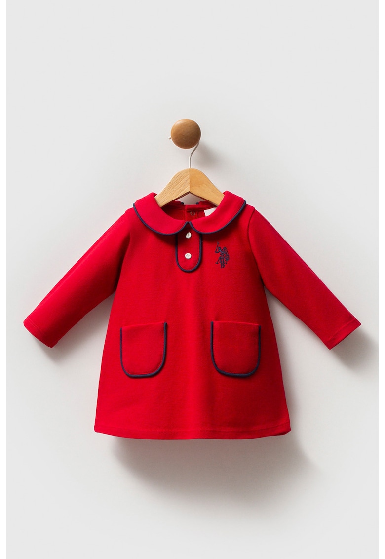 Rochie scurta de bumbac cu maneci lungi