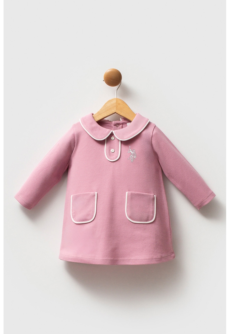 Rochie scurta de bumbac cu maneci lungi