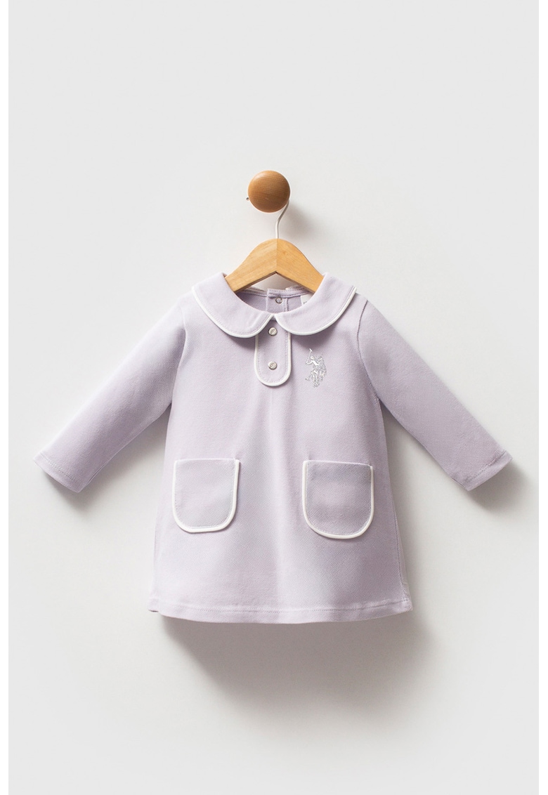 Rochie scurta de bumbac cu maneci lungi