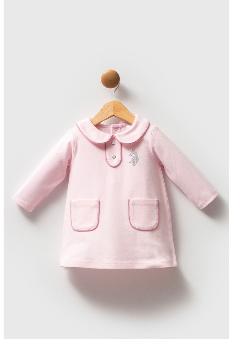 Rochie scurta de bumbac cu maneci lungi