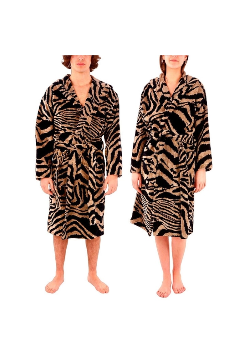 Halat de baie unisex Zebra Cappuccio din bumbac