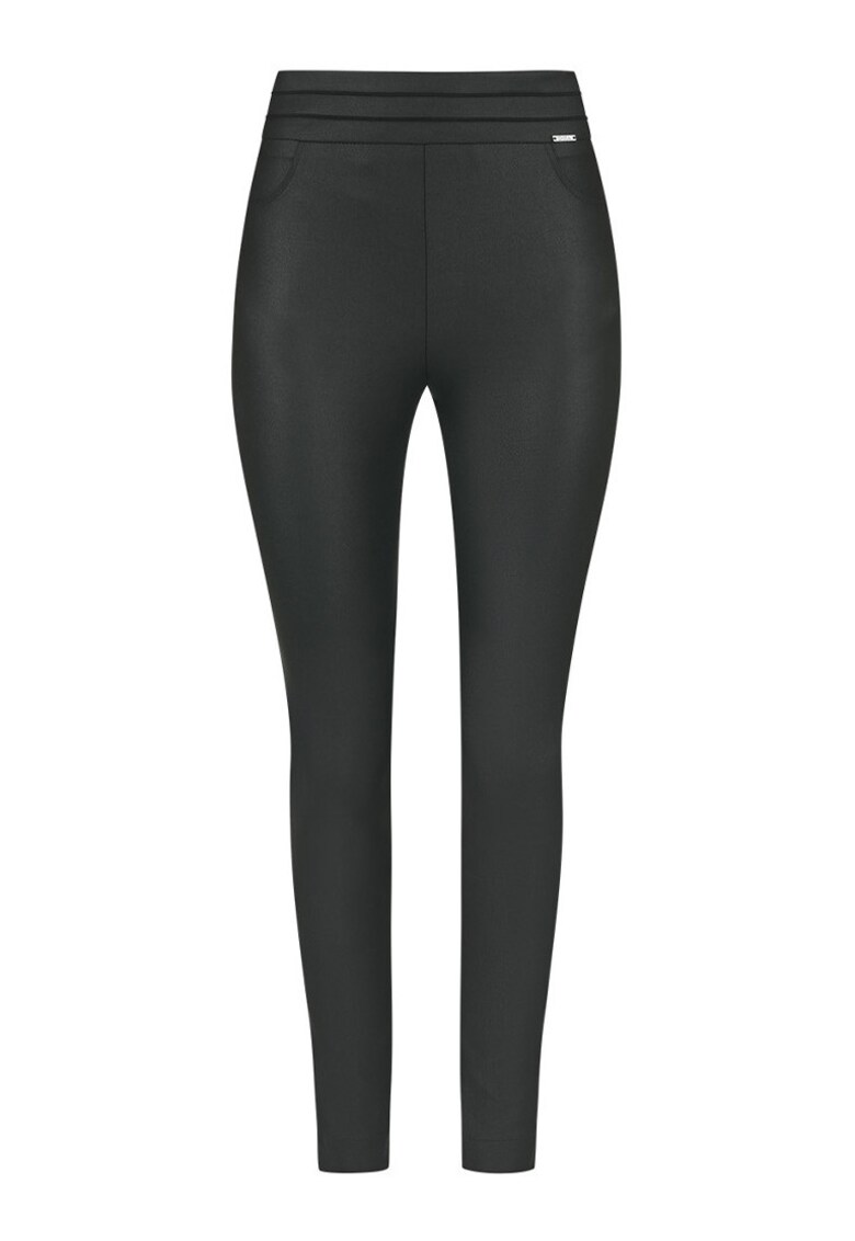 Pantaloni uni cu talie inalta