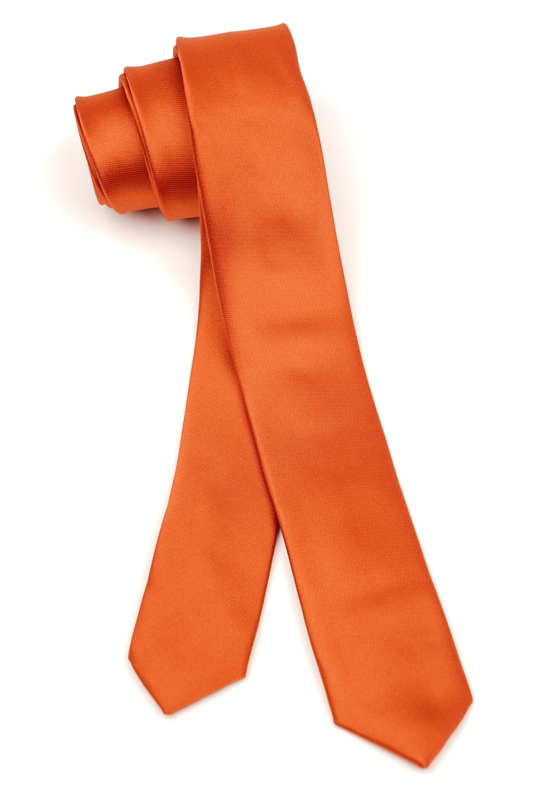 Cravata portocalie uni slim