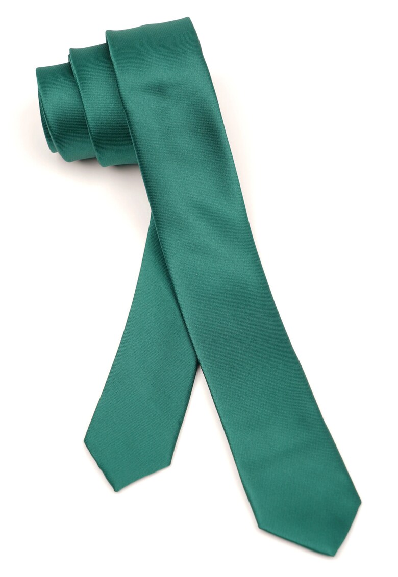 Cravata verde clasica uni slim