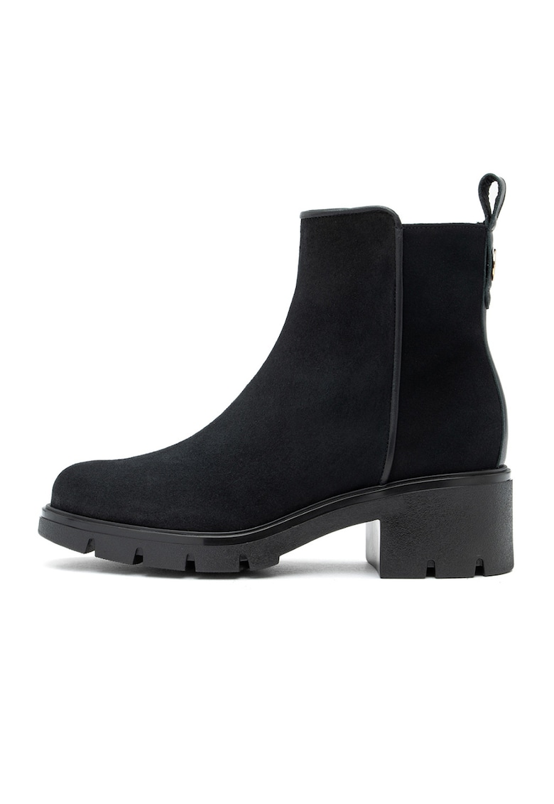 Ghete de piele intoarsa Samanta - Negru